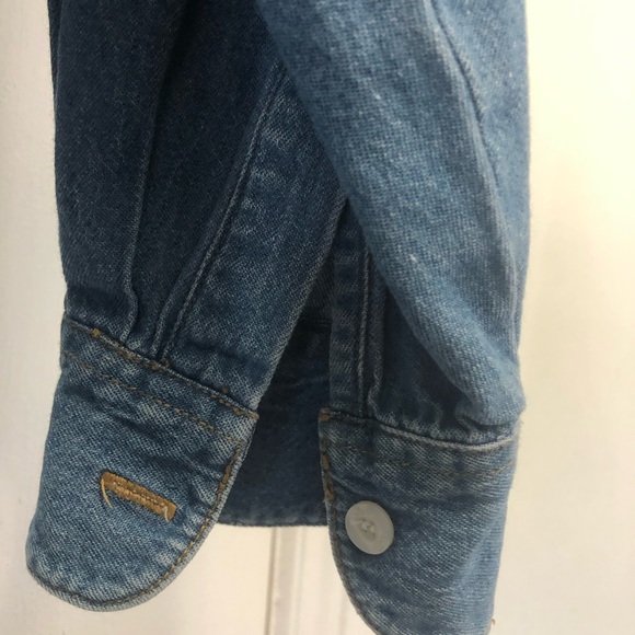 VINTAGE Jean Button-Up shirt w/ embroidery - Picture 9 of 16